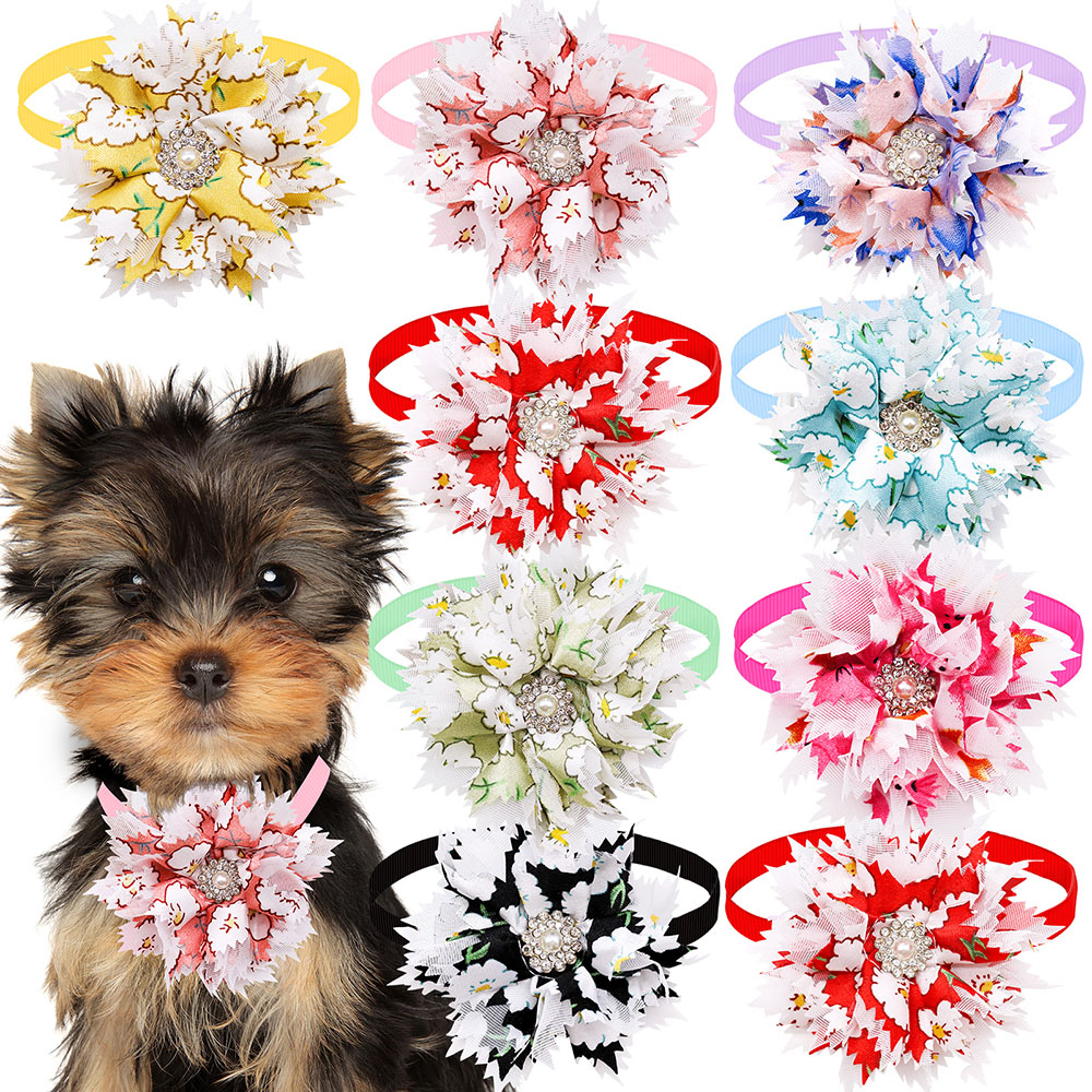 Pet Supplies Hours - 10/20PCS Cute Dog Bowties Collar-flower Adjustable