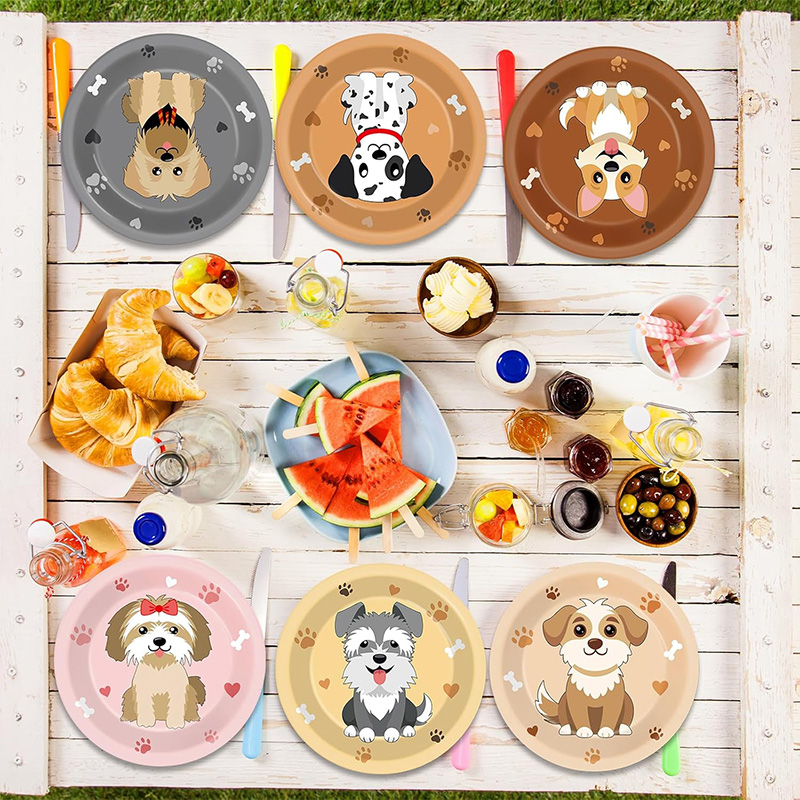 Pet Supplies For Dogs - Cartoon Dog Party Decoration Paper Plate